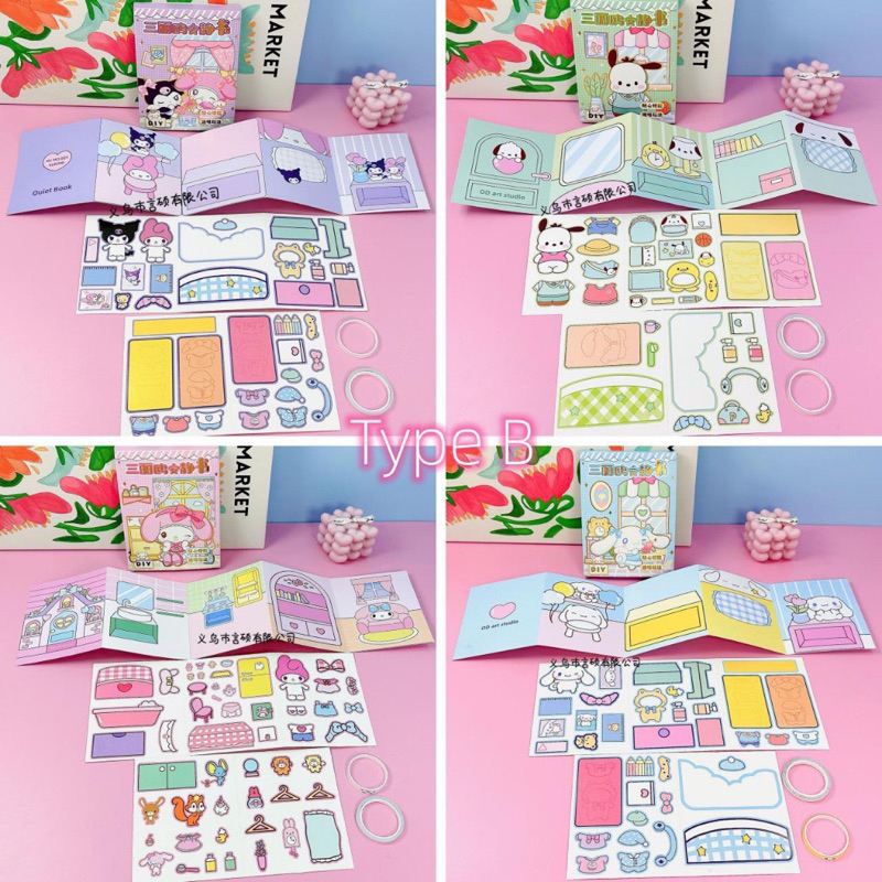 Sanrio quiet book kuromi melody sticker book đồ chơi giải nén dành cho trẻ em handmade 1pc