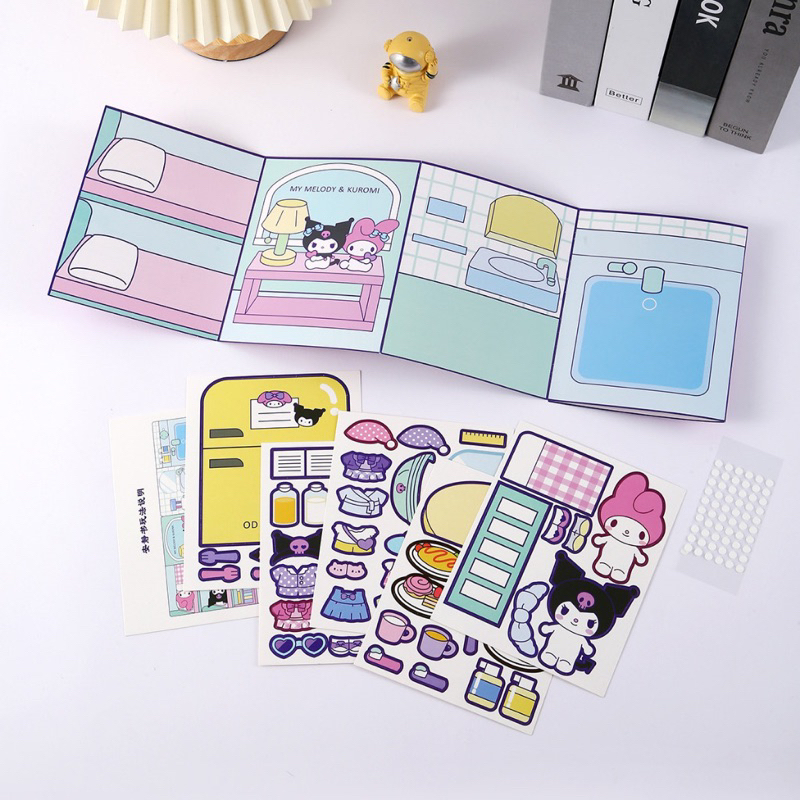 Sanrio quiet book kuromi melody sticker book đồ chơi giải nén dành cho trẻ em handmade 1pc