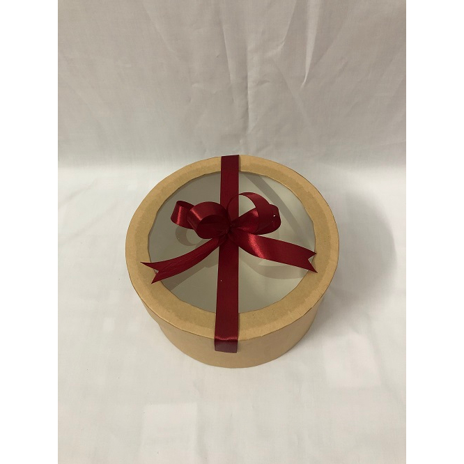 Hộp tròn để trái cây/quà tặng/hoa mặt kiếng/nắp mica đk 20 cm cao 10 cm/hộp