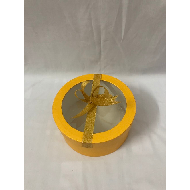 Hộp tròn để trái cây/quà tặng/hoa mặt kiếng/nắp mica đk 20 cm cao 10 cm/hộp
