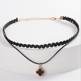 Vòng cổ dây chuyền choker nữ vải 2 lớp phong cách hàn quốc cá tính