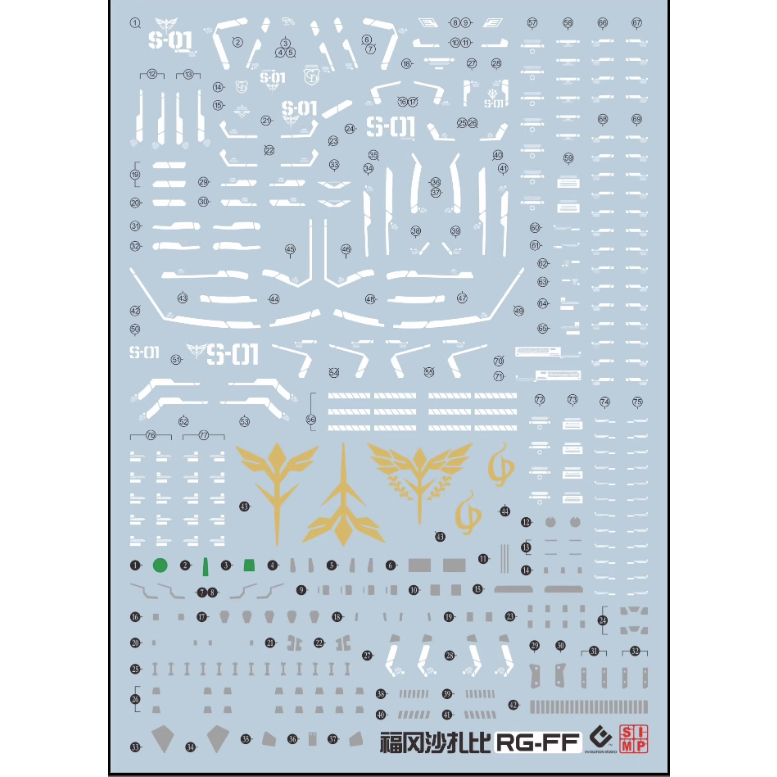 Decal nước RG SIDE-F MSN-04FF Fukuoka Sazabi