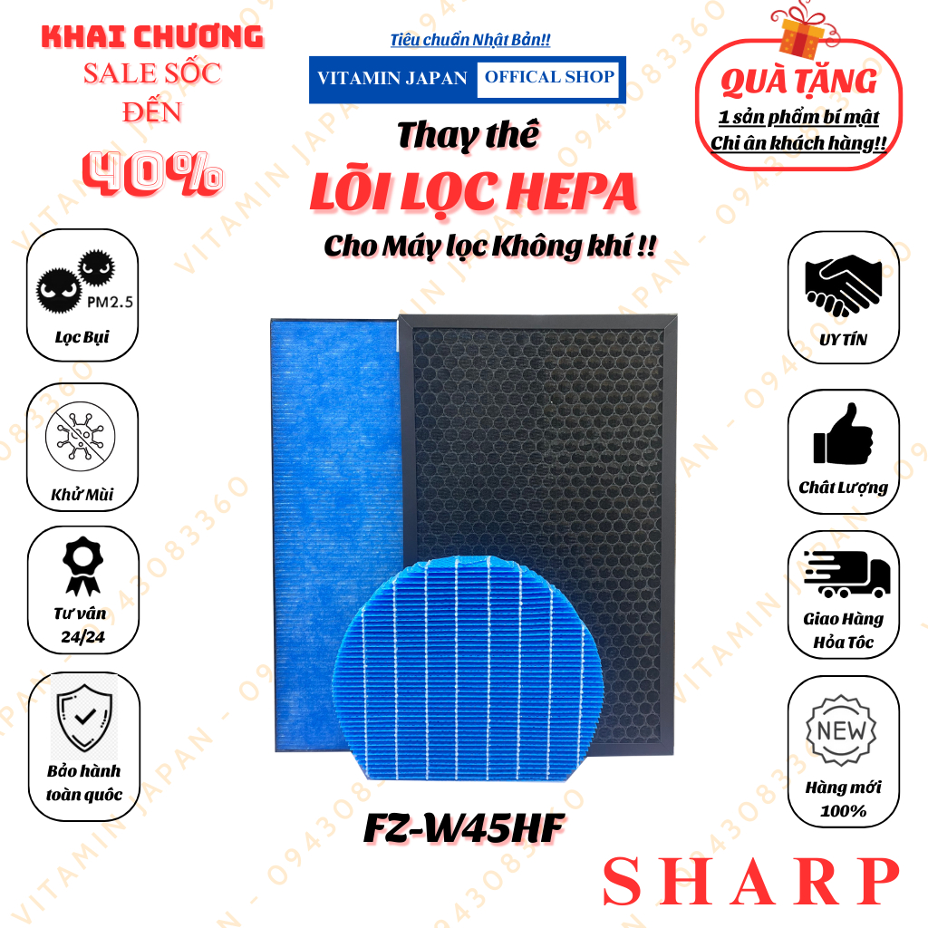 Màng lọc không khí Sharp KC-Z45, KC-A50, KC-B50, KC-W45, KC-Y45, KC-A40, KC-Z40, KC-B40,..Màng lọc giá rẻ chất lượng tốt