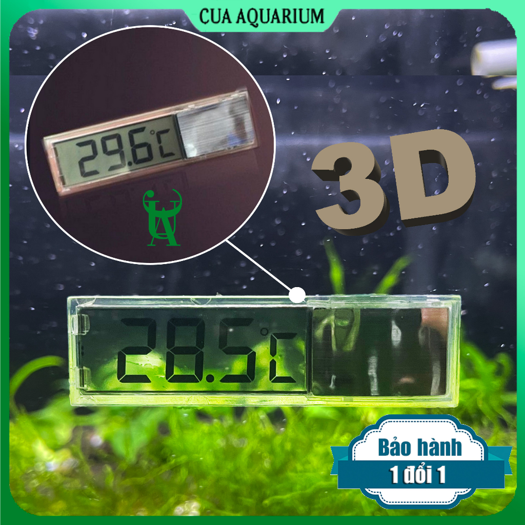 Nhiệt kế điện tử 3D cho bể cá , bể thuỷ sinh (BH 1 đổi 1)