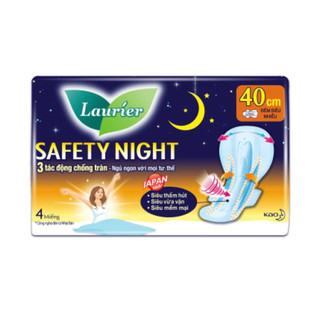 Băng vệ sinh Laurier Safety Night Đêm Siêu An Toàn 40cm 4 miếng
