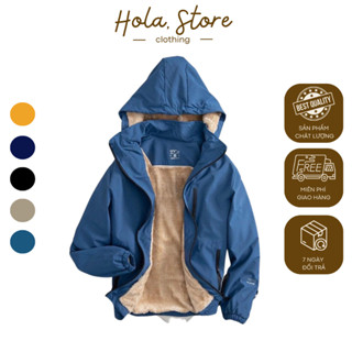 Áo Gió Lót LÔNG CỪU Nam Nữ, Áo Khoác Gió Nam Nữ Lót Lông Cừu Siêu Ấm XUẤT XỊN Chống Nước, Chống Gió, có mũ tháo rời