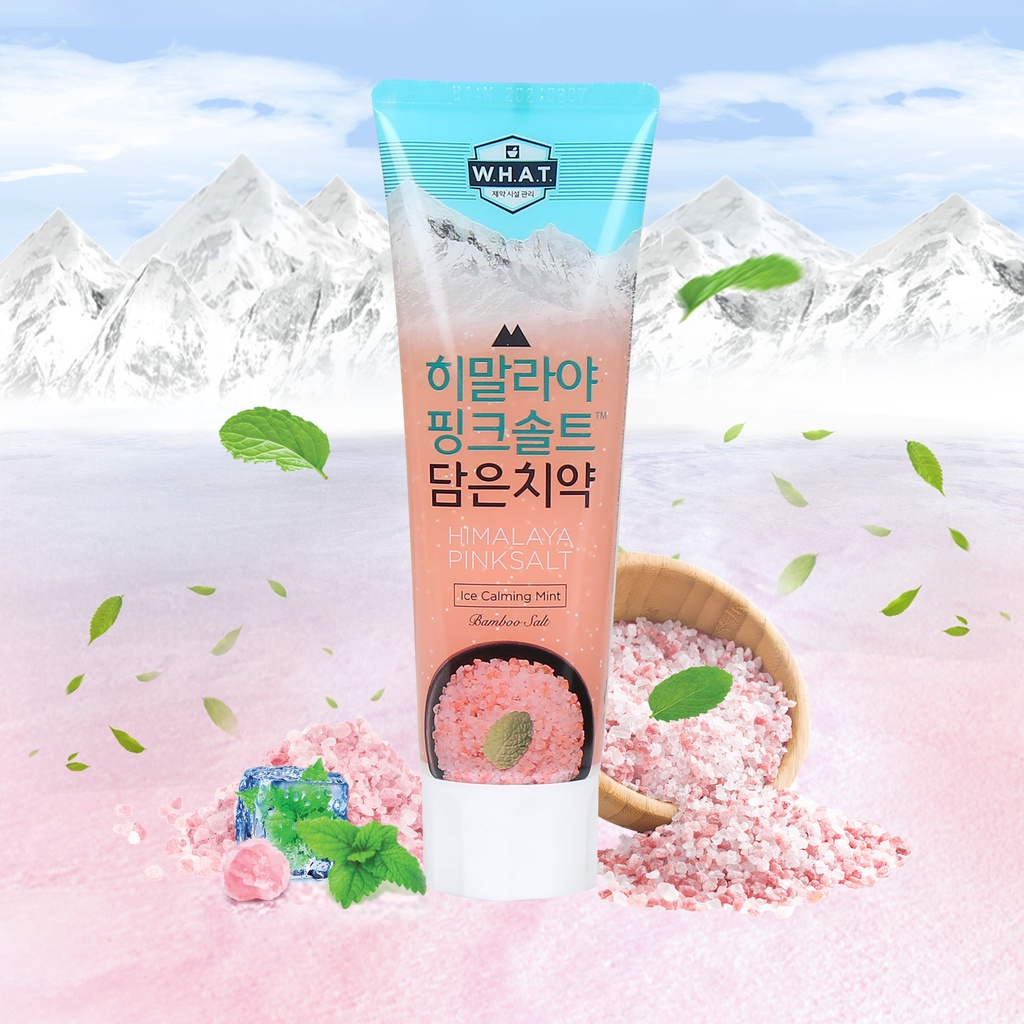 [Quà tặng không bán]Kem đánh răng bạc hà mát lạnh chứa muối hồng Himalaya và muối tre Bamboo Salt Himalaya PinkSalt 100g