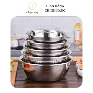 Sét 5 món rổ và chậu inox