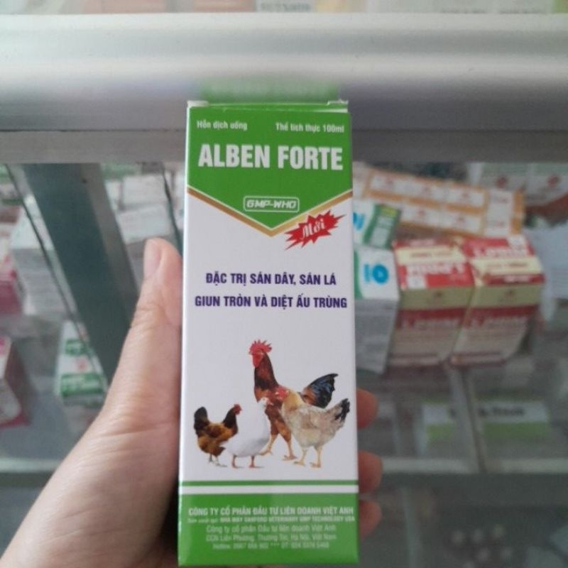 Alben fort 100ml sạch giun sán gia cầm, không mất cơ, mất lực