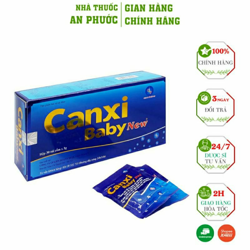 Canxi Baby New G&P⚡CAM KẾT CHÍNH HÃNG ⚡Giúp bổ sung Canxi dưỡng chất cho bé còi xương hộp 30 gói
