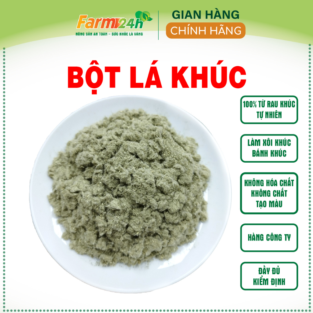 [50 gr] Bột lá khúc (bột rau khúc) nguyên chất 100%, ghiền mịn từ lá khúc, dùng làm bánh khúc, xôi k