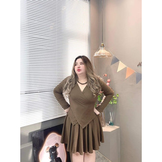 SET THUN CỔ TIM KÈM CHÂN VÁY BIGSIZE