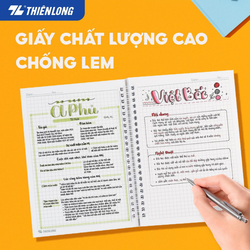 Sổ lò xo đường kẻ caro A5 Thiên Long MB-015 - Màu ngẫu nhiên