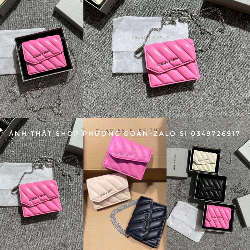 Ví C.K nắp trần chéo mini có kèm dây đeo siêu xinh FULL HỘP