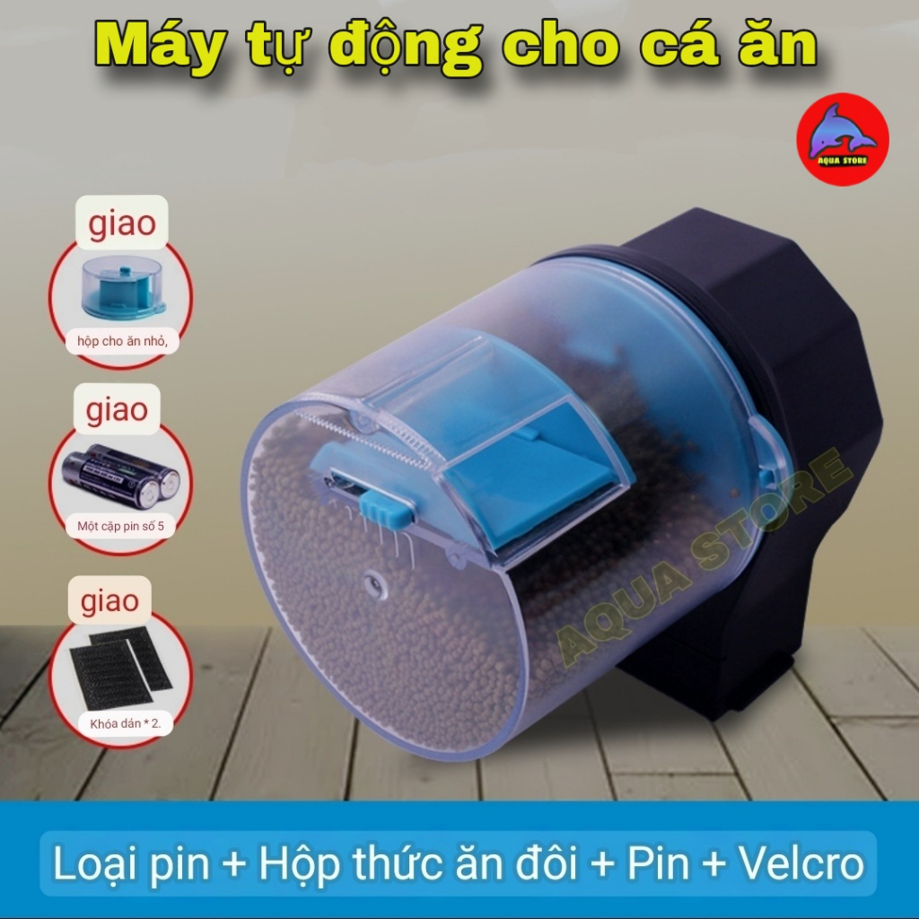 Máy Tự Động cho Cá Ăn Hẹn Giờ  2 chế độ - Tặng kèm pin