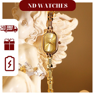 [Có Sẵn] Đồng Hồ Nữ Dạng Lắc Mặt Chữ Nhật Dây Thép Không Gỉ Thanh Lịch Sang Trọng