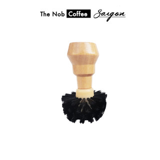 Cọ vệ sinh giỏ lọc máy pha cà phê Espresso 58mm | Cán gỗ đầu tròn