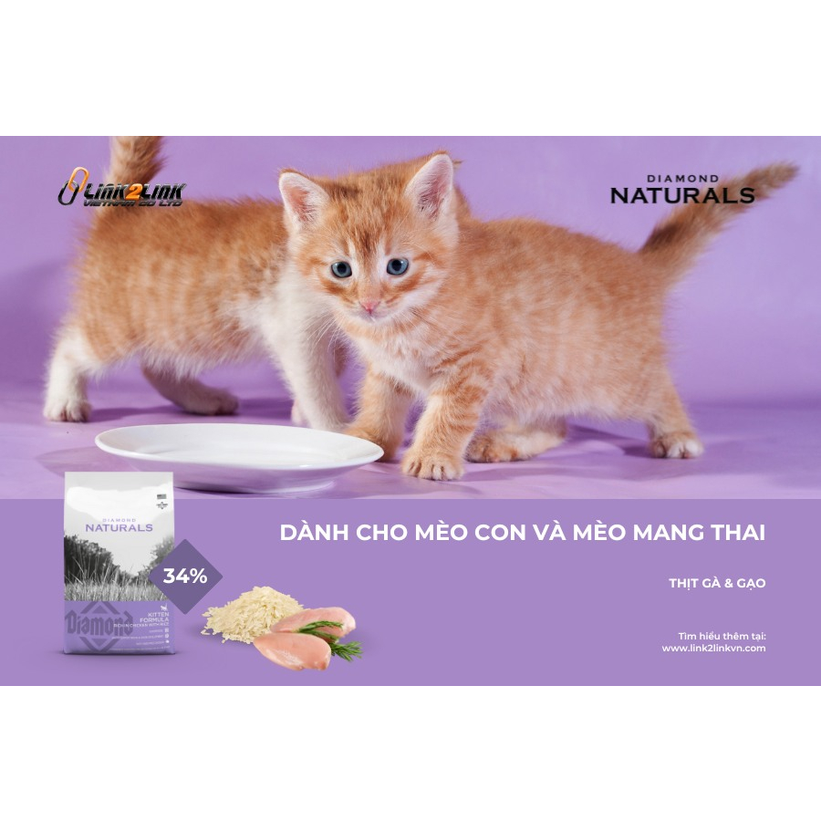 Diamond Naturals 3Kg - Thức Ăn Hạt Cho Mèo Con, Trưởng Thành & Biếng Ăn Từ Hoa Kỳ