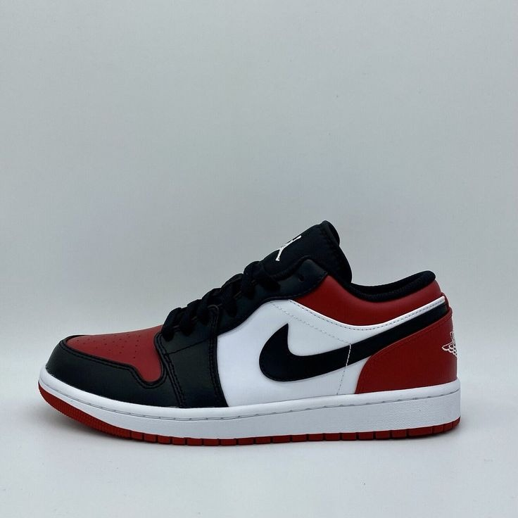 Giày thể thao nam nữ trắng đỏ giày AIR JORDAN 1 LOW BRED TOE _ jordan 1 real fullbox FLEX SHOP