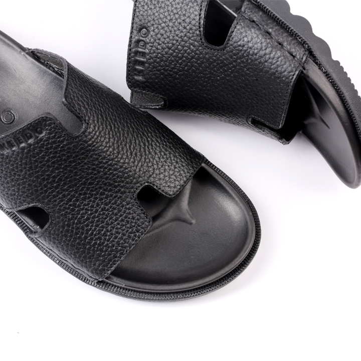 Dép nam chữ H da bò thật may quai sẵn KEEDO KD5513