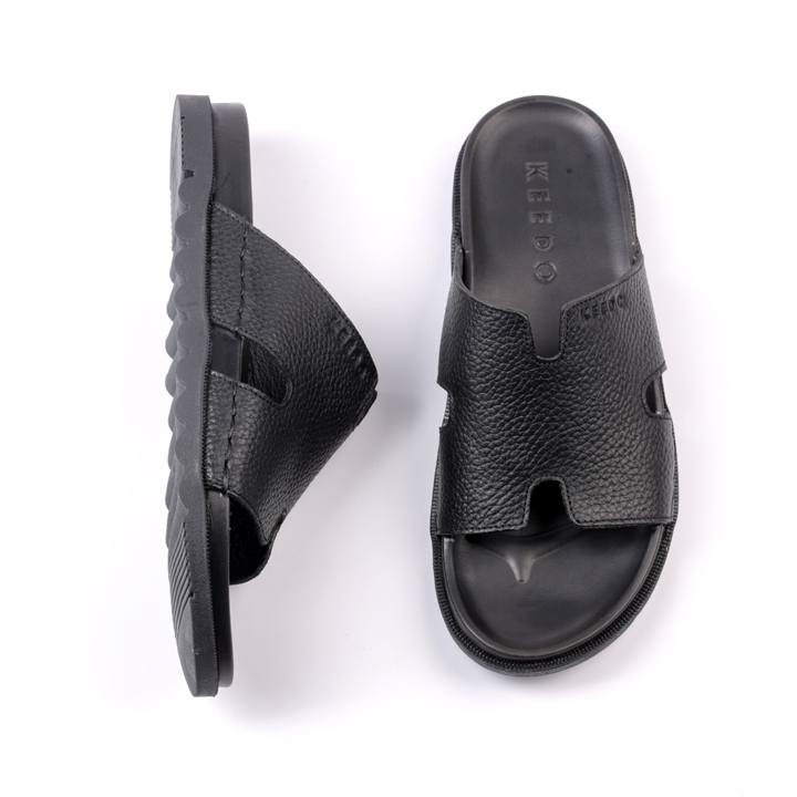 Dép nam chữ H da bò thật may quai sẵn KEEDO KD5513