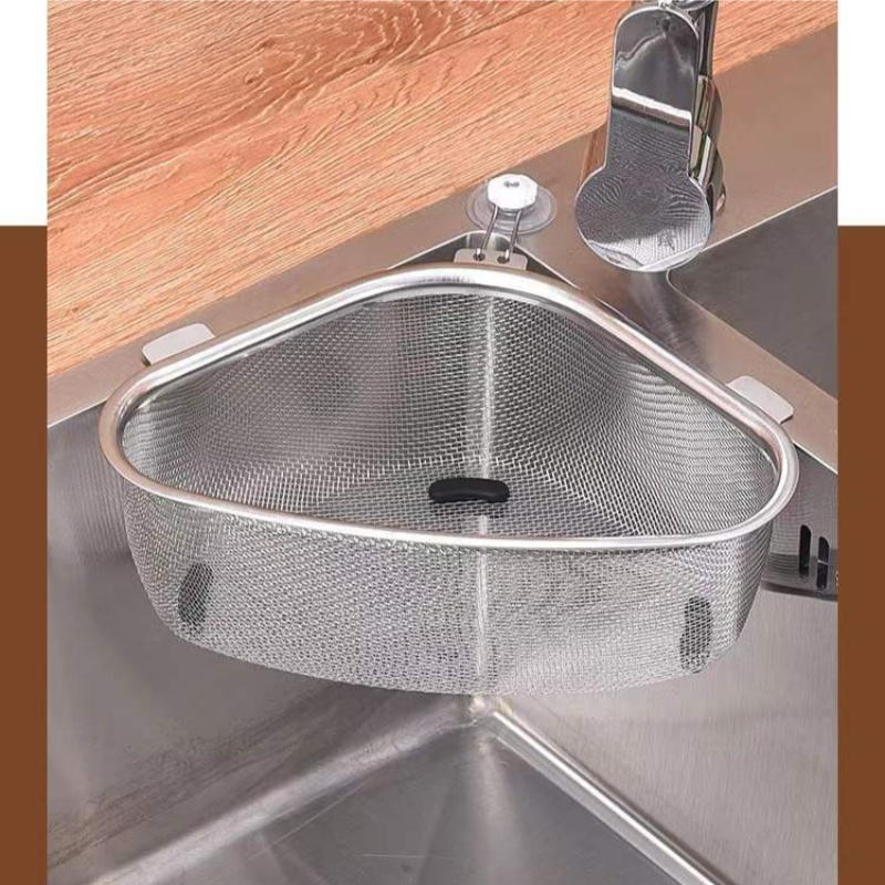 MVP3320 Rổ Lọc Rác, Thức Ăn Thừa Bồn Rửa Chén Hình Tam Giác Bằng Thép Cao Cấp, Chống Gỉ