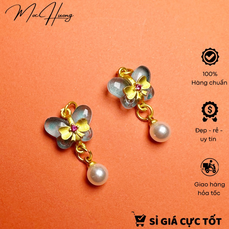 Charm treo con bướm màu xanh - KL175