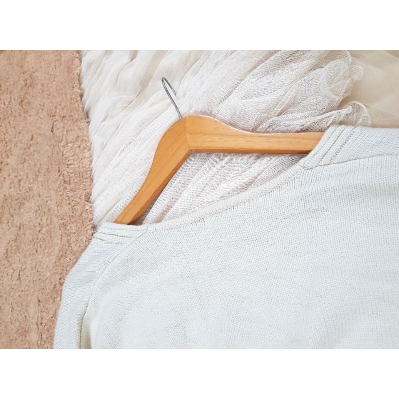 Đầm/Váy len Nhật, tay phồng, trắng ngà , len móc xù, freesize/bigsize, 2hand/used, 9313