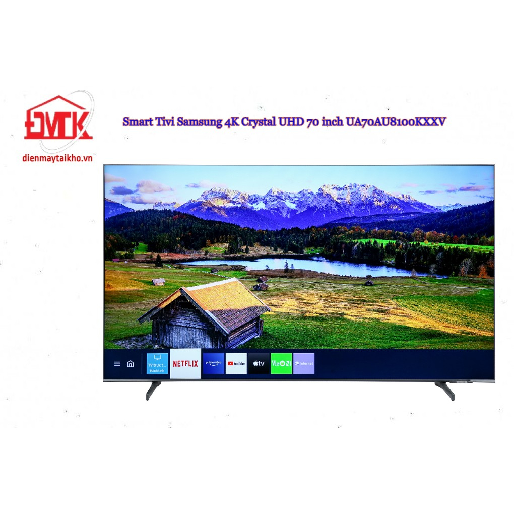 Smart Tivi Samsung 4K Crystal UHD 70 inch UA70AU8100KXXV