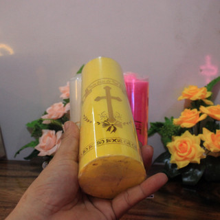 Nến Sáp Trụ ( Thánh Giá Vàng ) 6,5 X 20 Cm (NCDS-0018)