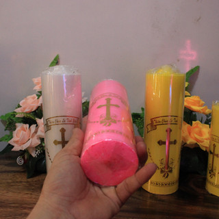 Nến Sáp Trụ ( Thánh Giá Vàng ) 6,5 X 20 Cm (NCDS-0018)