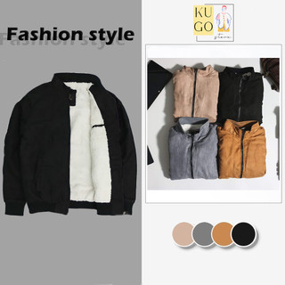 Áo Khoác Bomber Da Lộn Nam - Form Rộng Lót Lông Cừu Siêu Ấm Áp #4 màu