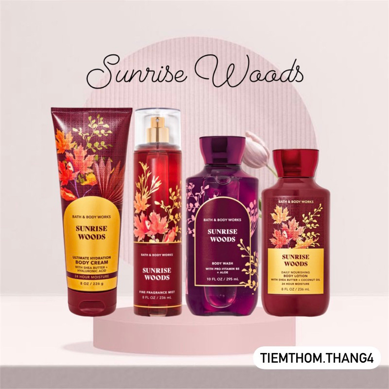•𝐒𝐮𝐧𝐫𝐢𝐬𝐞 𝐖𝐨𝐨𝐝𝐬• Bath & Body Works - Sản phẩm dưỡng và xịt thơm toàn thân dành cho nữ
