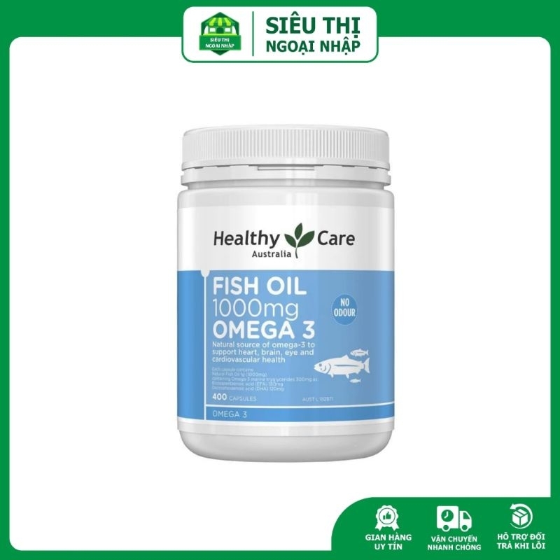 Fish oil 1000mg omega 3 Healthy Care Úc