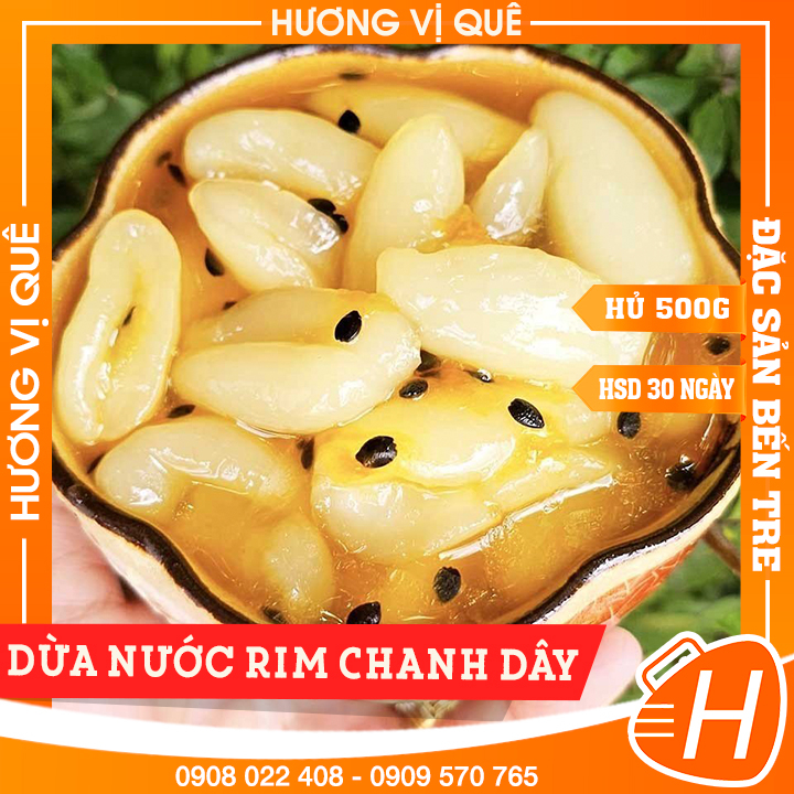 Dừa Nước Rim Chanh Dây - Hủ 500g - Đặc Sản Bến Tre