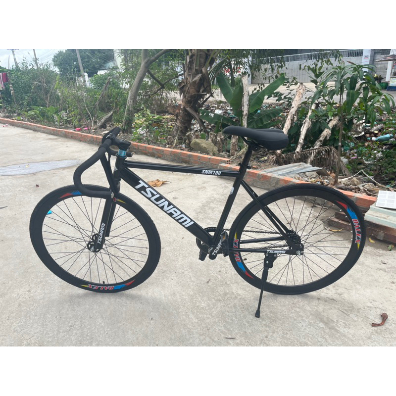 Xe đạp Fixed Gear tsunami full đen