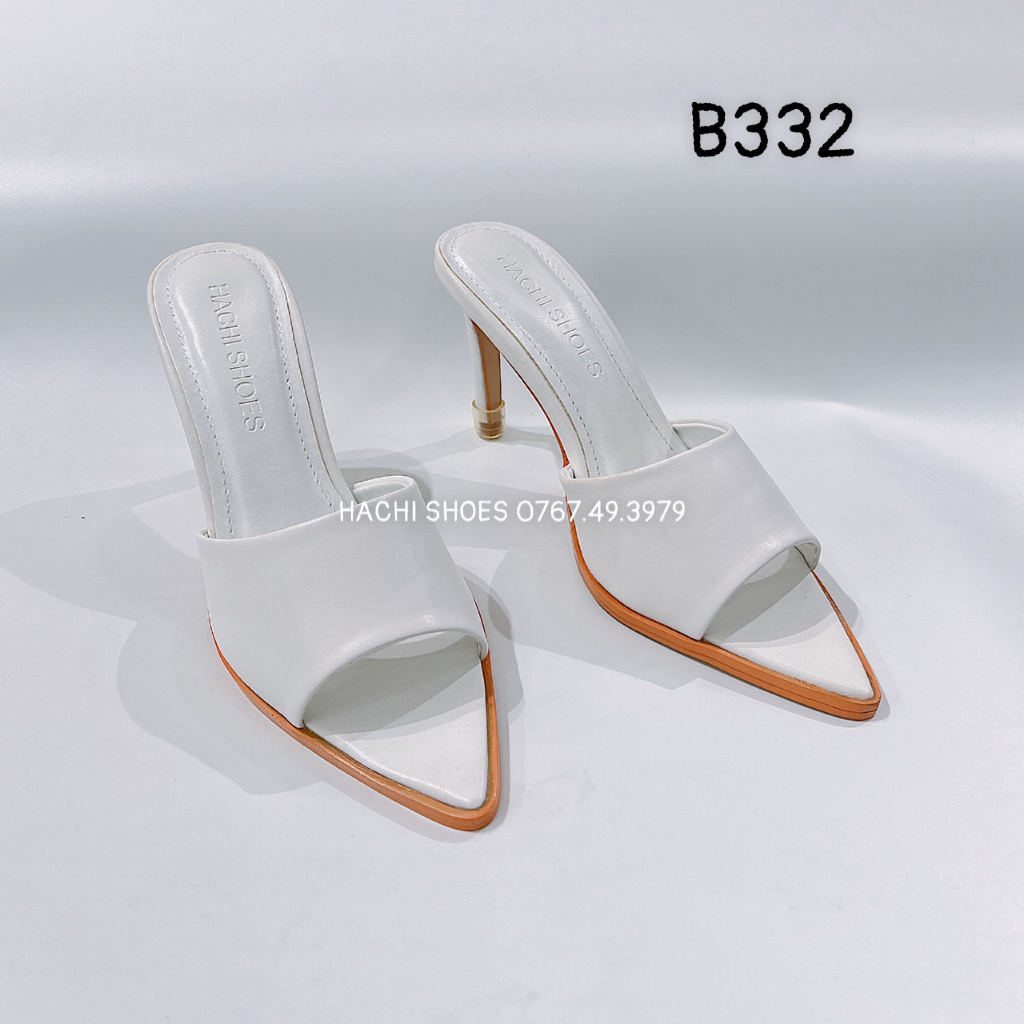 Dép guốc nữ mũi nhọn quai trong gót nhọn 7p - 9p B009 Hachi shoes
