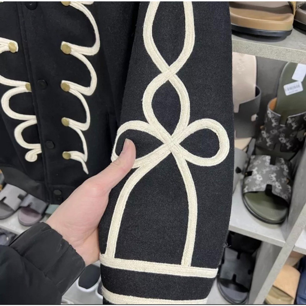 Áo Khoác Bomber Đính Dây Chất Dạ Hàn 2 Lớp - Áo Bomber Nam Nữ Đính Dây Phong Cách Boy Phố