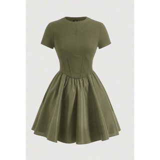 BASIC DRESS (RÊU) ảnh thật cuối