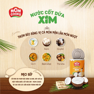 (Keto) Nước cốt dừa tươi Coco xim mom cooks 400ml (uống ngay thơm ngon) - Healthy