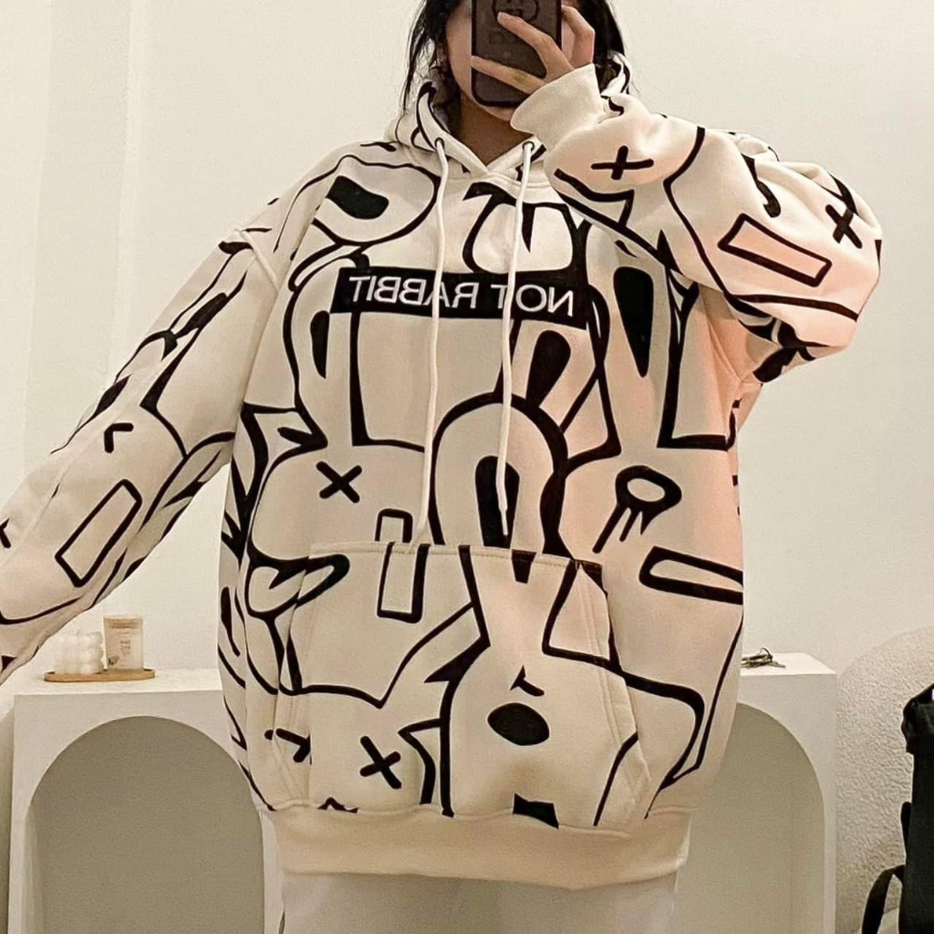 Áo Hoodie Nỉ Lót Bông Form Rộng NOT RABBIT Unisex - N.E.K.K