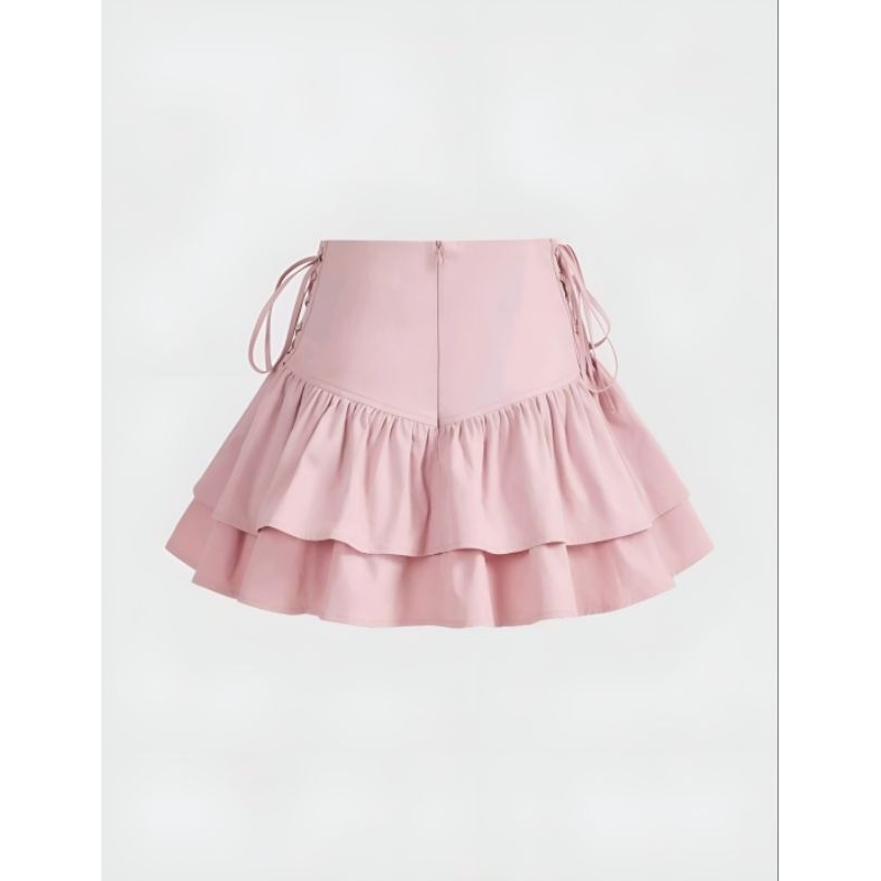 Chân váy thắt dây eo xòe tầng phong cách đáng yêu thanh lịch