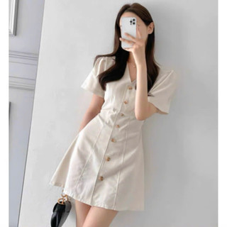 Đầm váy freesize cổ V basic form ngắn 3 màu