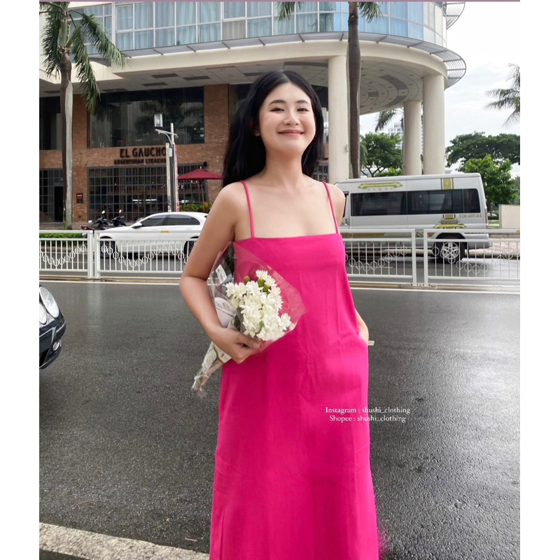 𝗦𝗣𝗘𝗖𝗜𝗔𝗟 𝗩𝗘𝗥𝗦𝗜𝗢𝗡 - Váy 2 Dây Màu Hồng