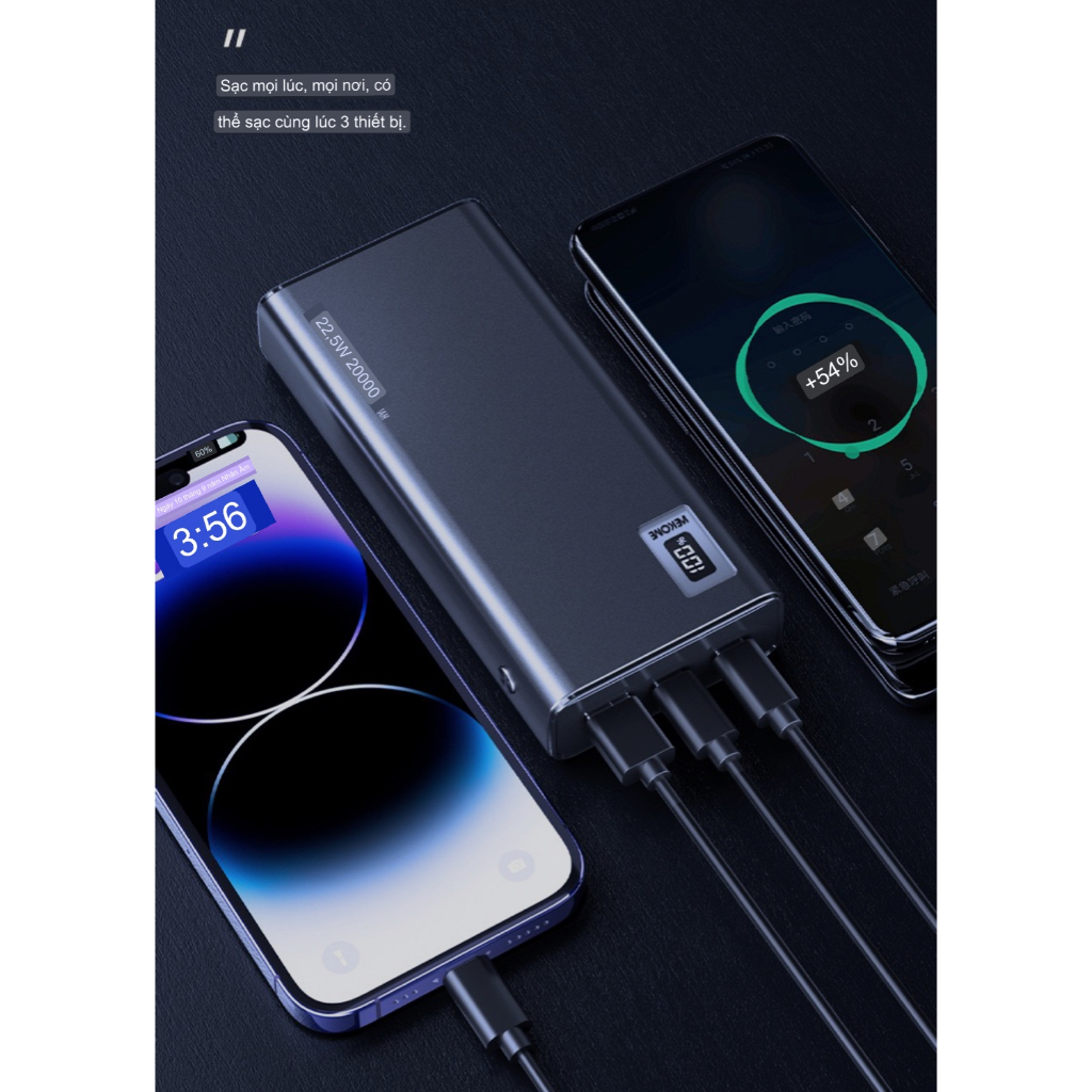 💕CHÍNH HÃNG💕 Sạc Dự Phòng pin tích điện Wekome WP 05/ 06 10000mAh/ 20.000mah sạc nhanh 20W PD 22.5W