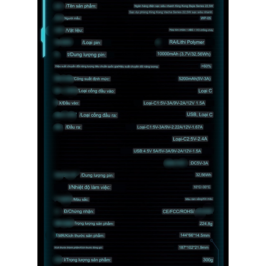 💕CHÍNH HÃNG💕 Sạc Dự Phòng pin tích điện Wekome WP 05/ 06 10000mAh/ 20.000mah sạc nhanh 20W PD 22.5W