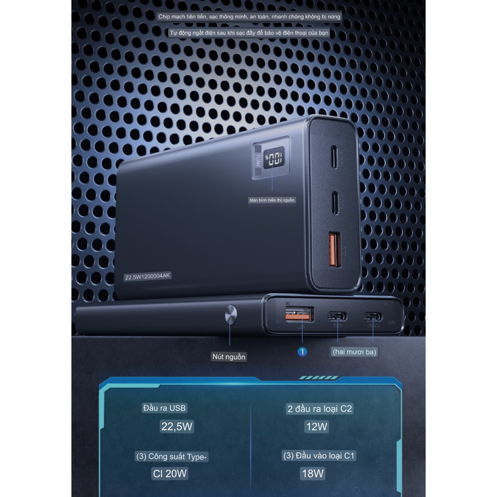 💕CHÍNH HÃNG💕 Sạc Dự Phòng pin tích điện Wekome WP 05/ 06 10000mAh/ 20.000mah sạc nhanh 20W PD 22.5W