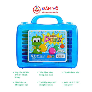 Vali hộp nhựa 36 màu bút sáp dầu dooly d.a p&t/ đông a / da / donga hàn quốc chính hãng