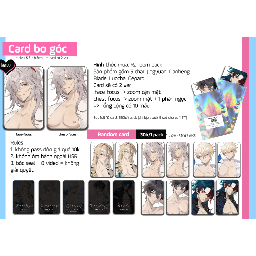Random Pack Gói Card Ngẫu Nhiên Honkai Star Rail