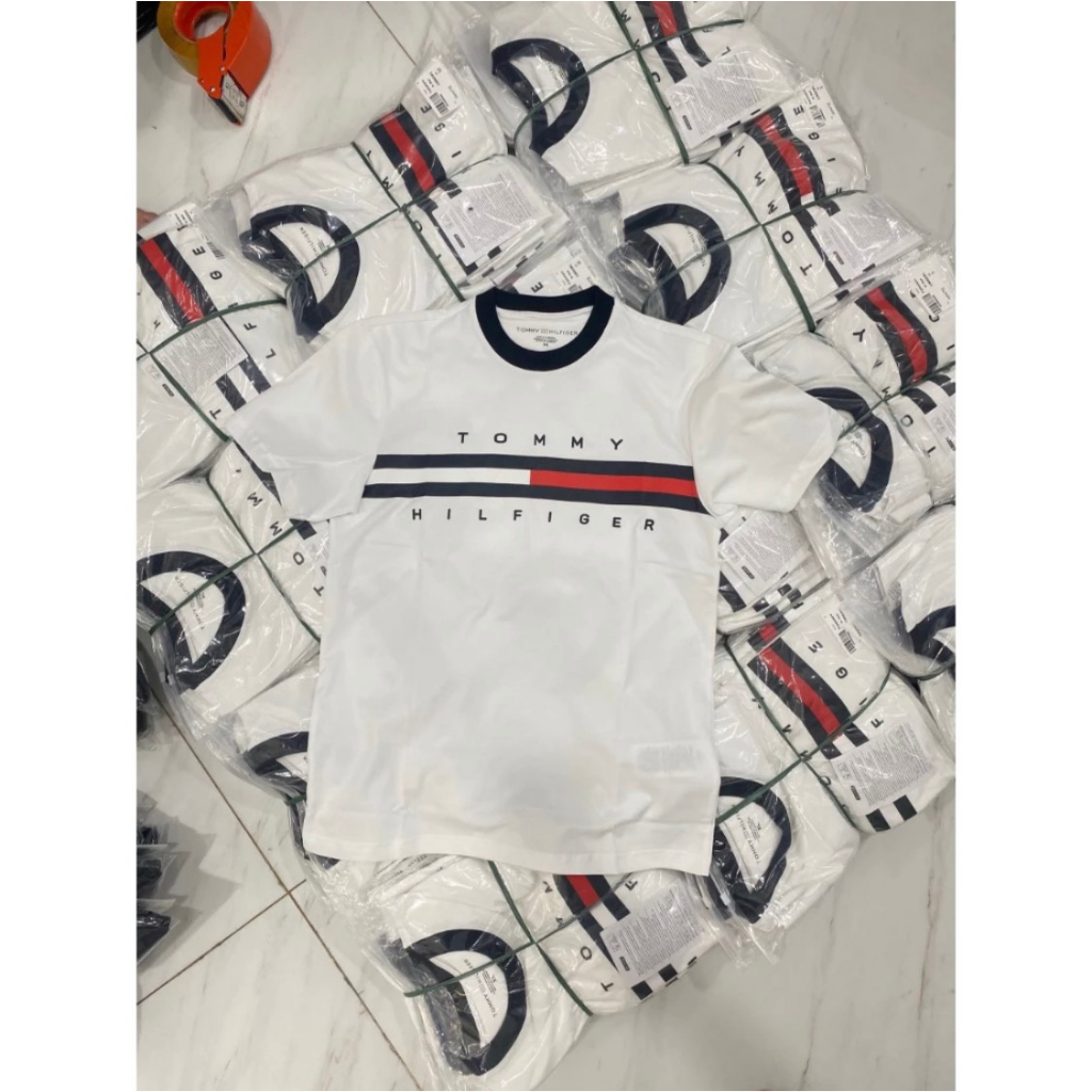 Áo Phông Tommy Chữ Thêu Cao Cấp Chất Liệu Cotton Chuẩn Phong Cách Boy Phố